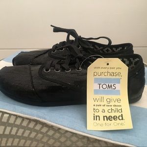 Toms Black Sequin Shoes